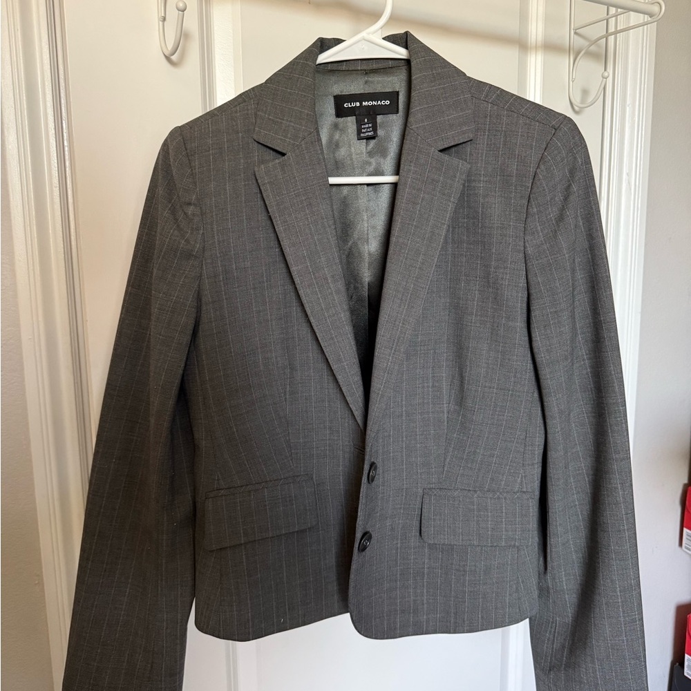 Club Monaco Gray Pinstripe Women's Blazer